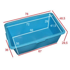 Rechthoek Kuip 90 Liter Blauw L.79 X B.48 X H.30 Cm -Tuingereedschap Verkoop image 1238