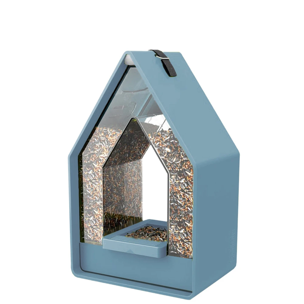 Emsa Landhaus Vogelvoeder Dispenser Grijsblauw 3 Emsa Landhaus Vogelvoeder Dispenser Grijsblauw